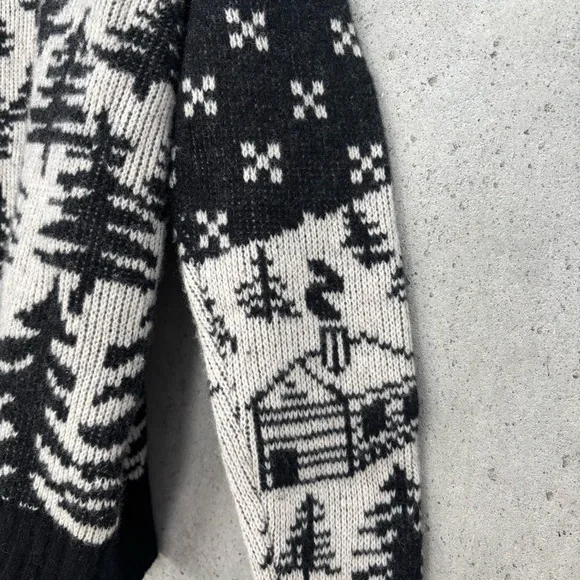 J.Crew Snow Cabin Forest Wool Sweater, Size XL - Picture 6 of 11